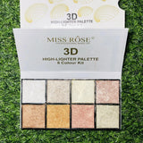 Miss Rose Highlighter 3D - 8 Colour Kit - Buy Online in Pakistan at Cosmia.pk