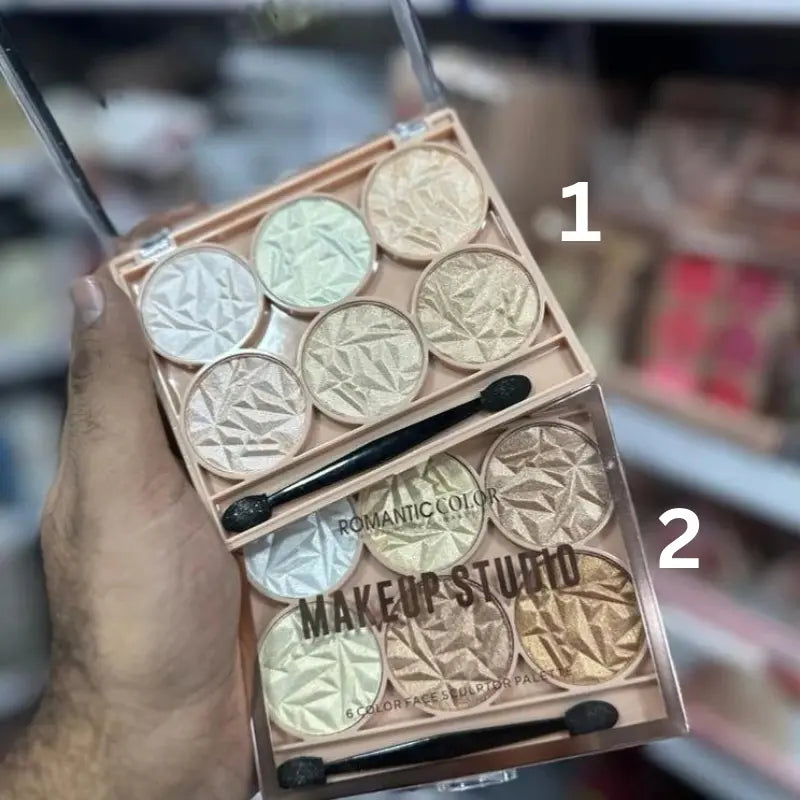 6 Color Romantic Color Highlighter Palette - Buy Online in Pakistan at Cosmia.pk