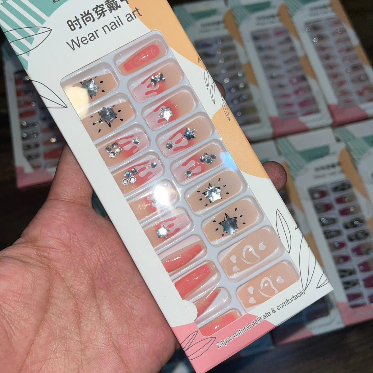 Linqi Artifical Nails With Free Stickers (24Pcs) - Buy Online in Pakistan at Cosmia.pk