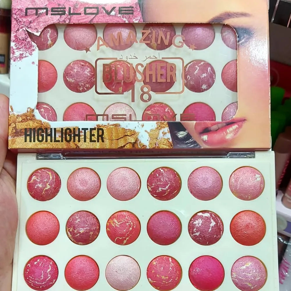 MS Love Amazing 18 Colors Highlighter Palette - Buy Online in Pakistan at Cosmia.pk
