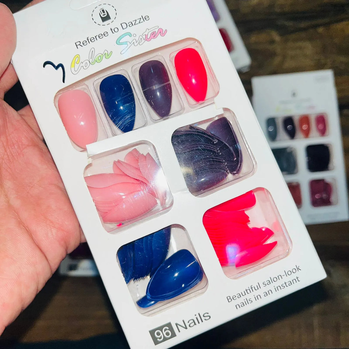 Color Sister Salon Look Artifical Nails With Free Stickers (96Pcs 4 - Buy Online in Pakistan at Cosmia.pk