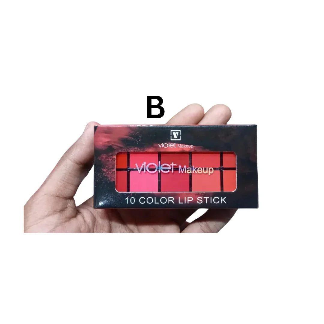Violet 10 Color Lipstick Palette - Buy Online in Pakistan at Cosmia.pk