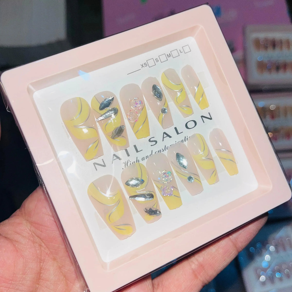 Salon Look Stylish Artifical Nails With Free Stickers(12 Pcs) - Buy Online in Pakistan at Cosmia.pk
