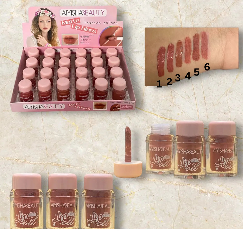 AIYISHA BEAUTY Matte Fashion Color Lip Gloss - Pack Of 6 - Buy Online in Pakistan at Cosmia.pk