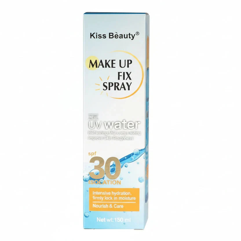 Kiss Beauty Make Up Fix Spray with UV water and SPF 30 - 150ml - Buy Online in Pakistan at Cosmia.pk