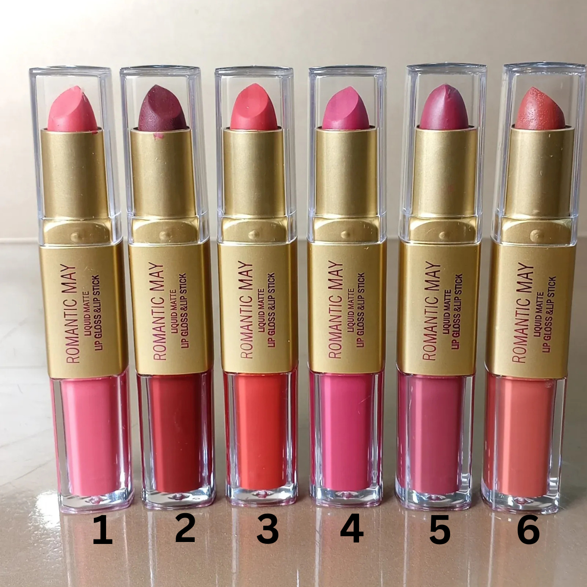 Romantic May Professional 2-in-1 Lipstick with Gloss & Liquid Matte - Buy Online in Pakistan at Cosmia.pk