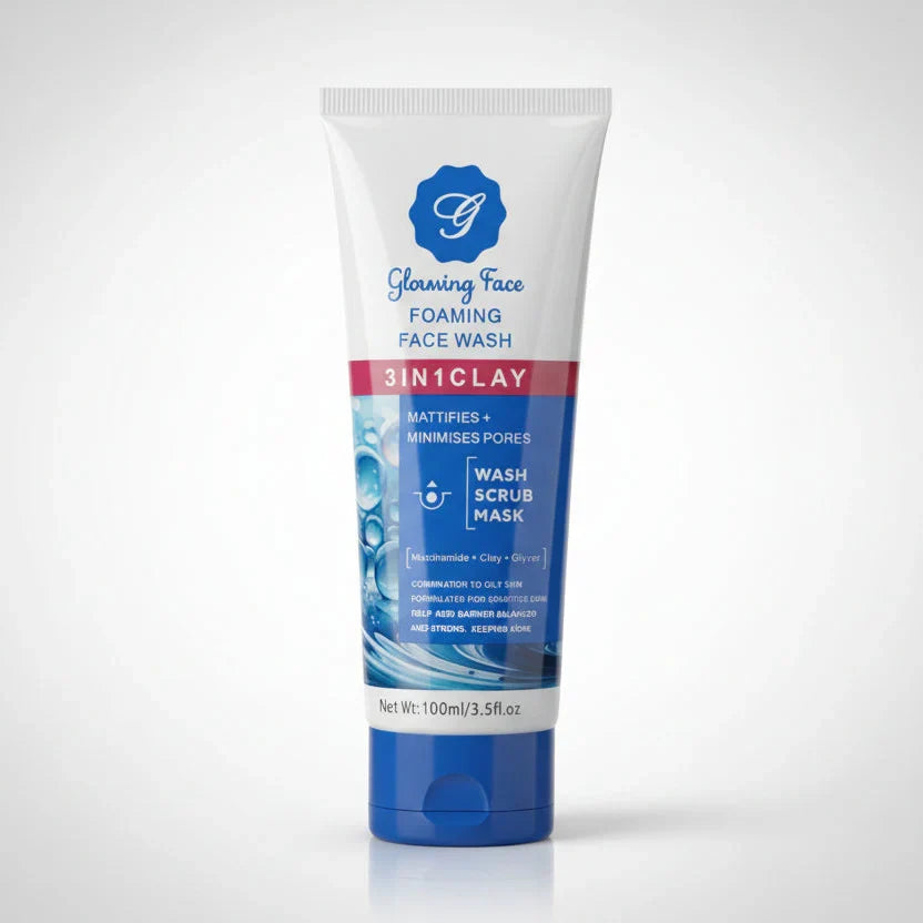 Glowing face 3 in 1 Clay foaming face wash - 100ml - Buy Online in Pakistan at Cosmia.pk