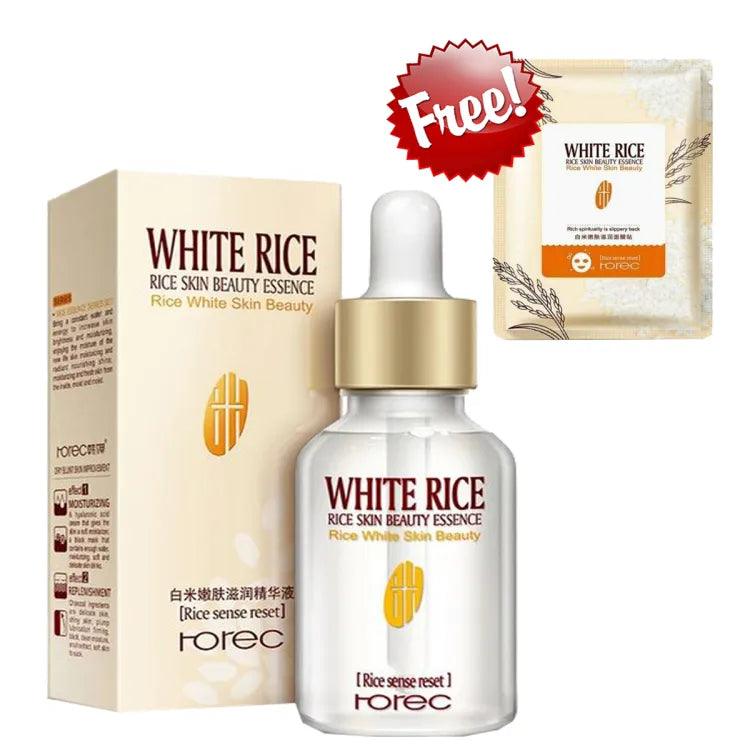 Rorec White Rice Serum Face with Free Sheet Mask - Buy Online in Pakistan at Cosmia.pk