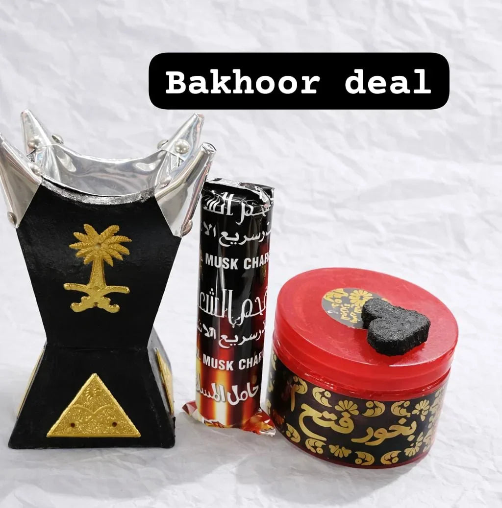 Traditional Wooden Bakhoor Burner with Magic Coal - Buy Online in Pakistan at Cosmia.pk