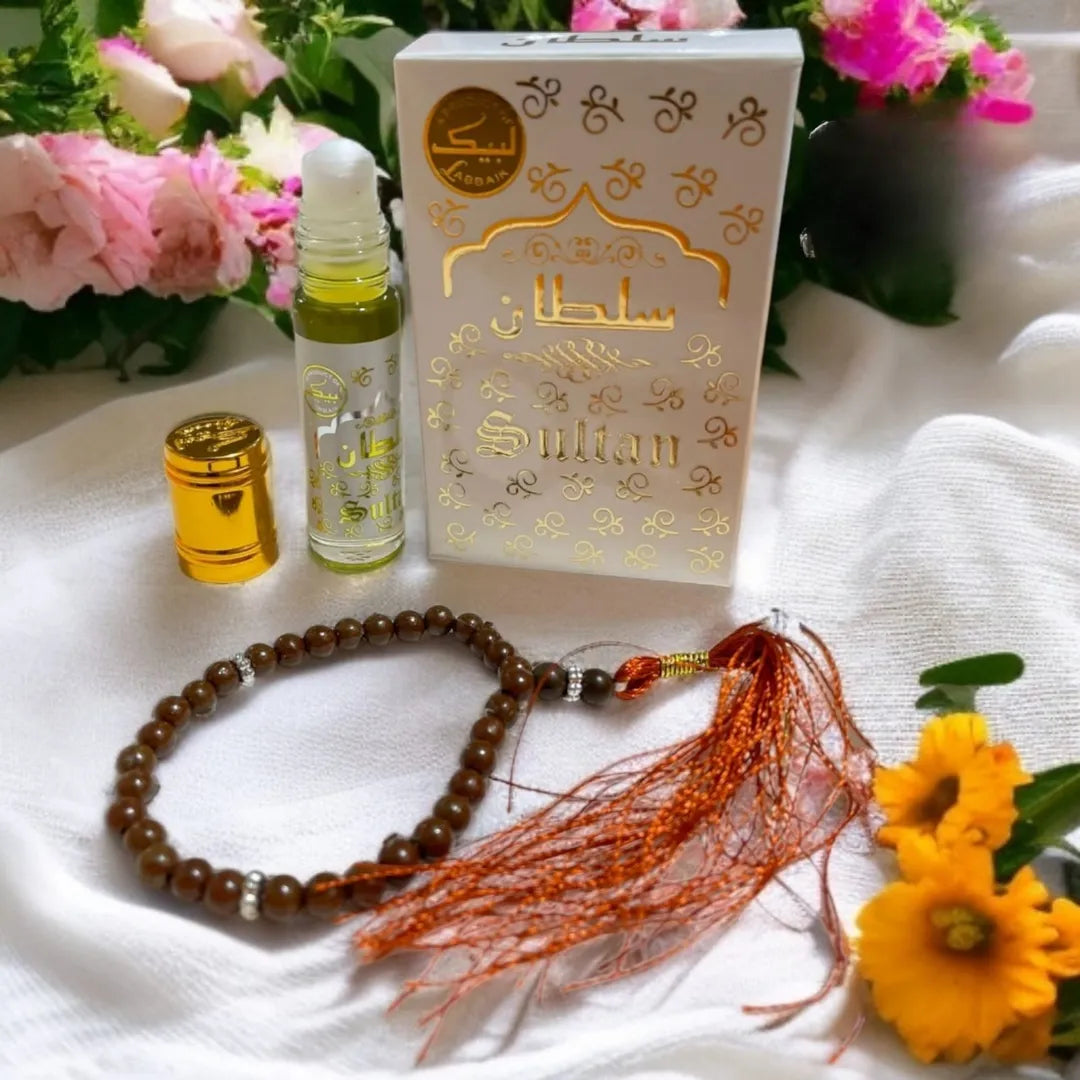 Sultan Attar With Tasbeeh Alcohol-Free Fragrance - 6ml - Buy Online in Pakistan at Cosmia.pk