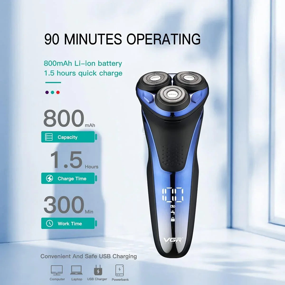 VGR V-306 Wet & Dry 3 Head Electric Shaver - Buy Online in Pakistan at Cosmia.pk