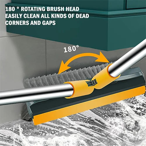 2-in-1 Rotatable Floor Scrub Brush & Rubber Squeegee Wiper - Buy Online in Pakistan at Cosmia.pk