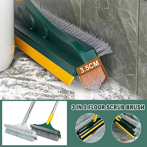 2-in-1 Rotatable Floor Scrub Brush & Rubber Squeegee Wiper - Buy Online in Pakistan at Cosmia.pk