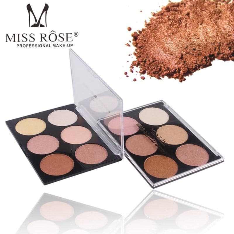 MISS ROSE 6 Color Highlighter Palette - Buy Online in Pakistan at Cosmia.pk