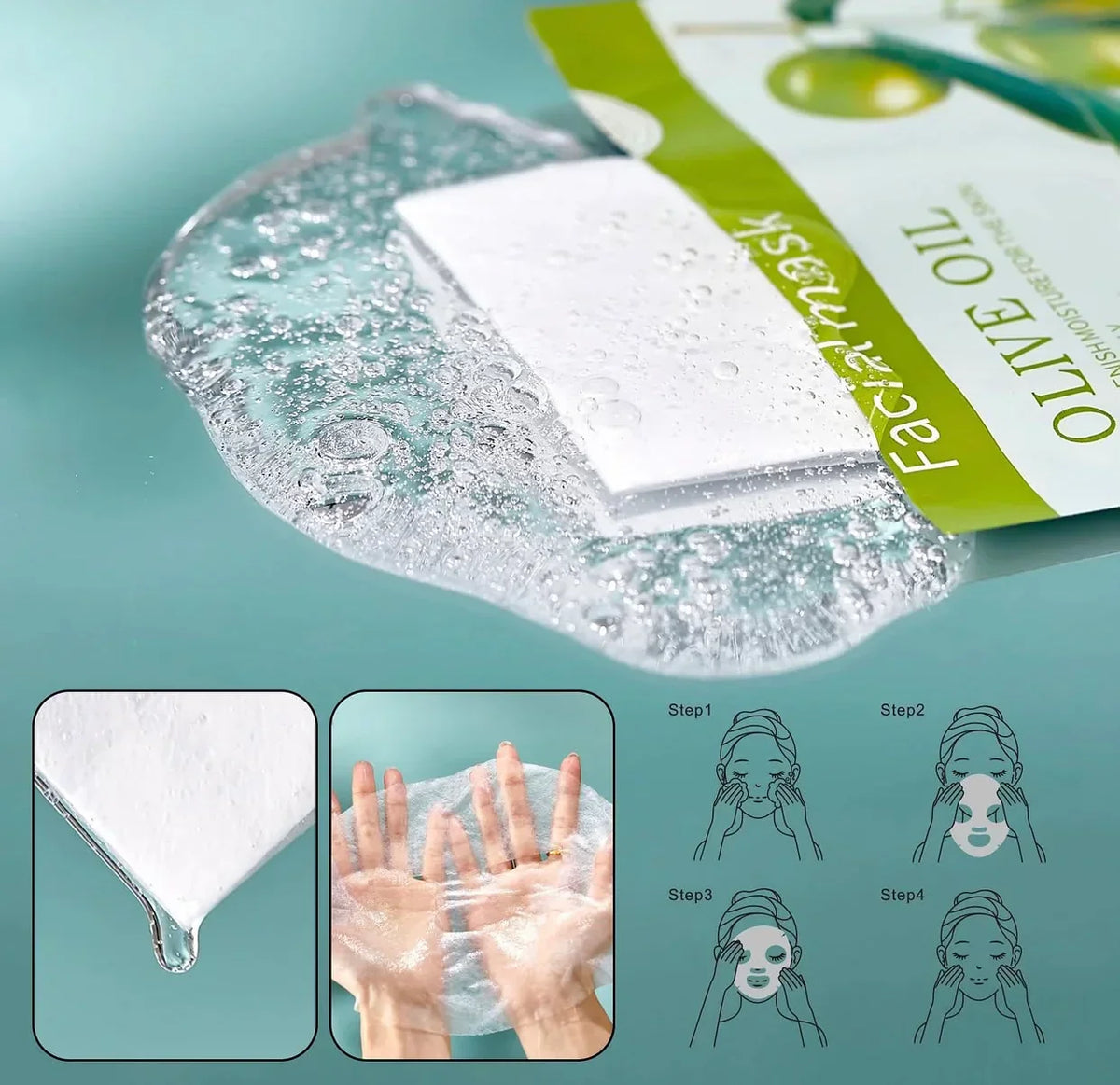 O'Mayln Anti-Wrinkle Olive Oil Facial Mask - 10 PCS - Buy Online in Pakistan at Cosmia.pk