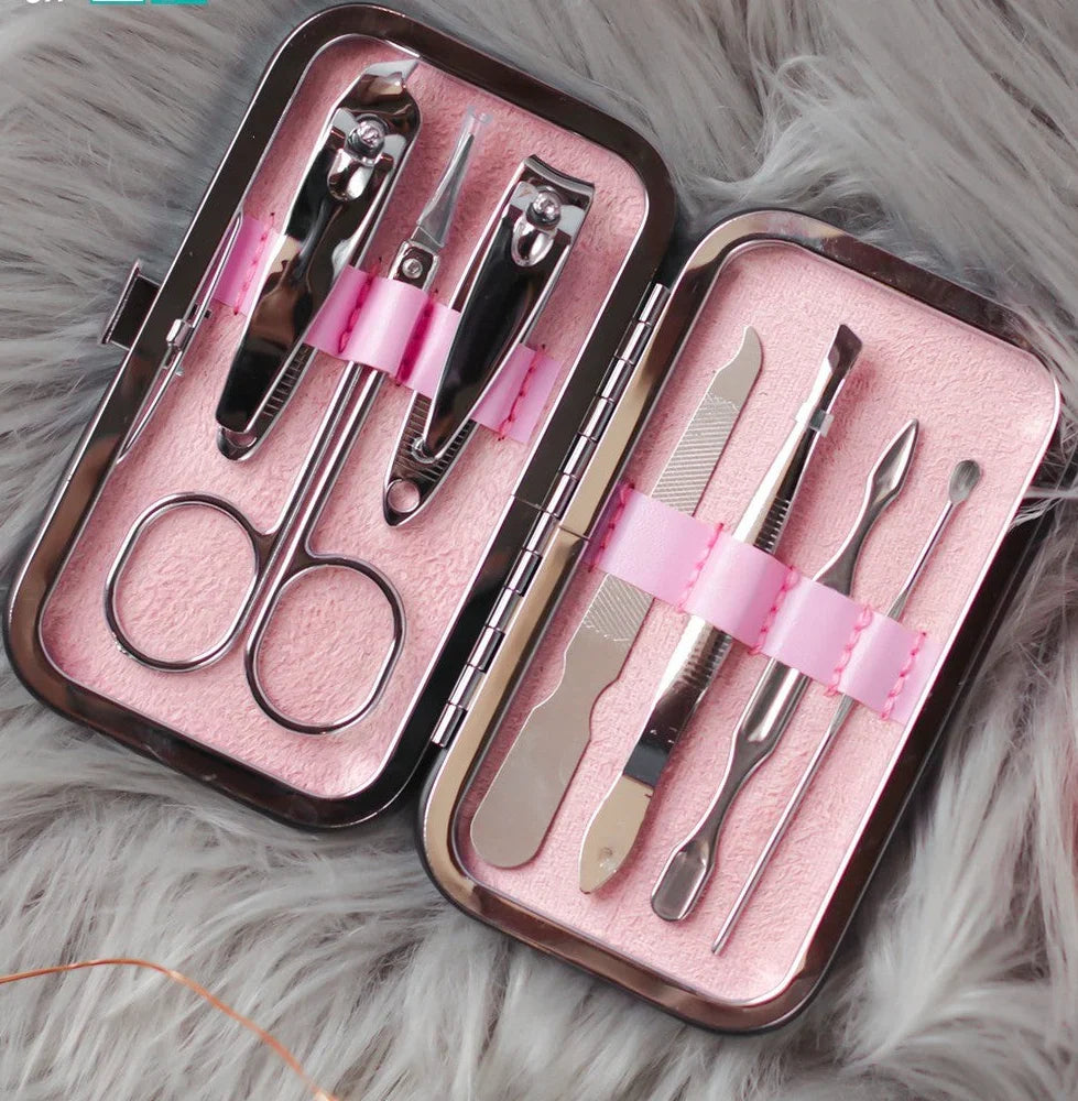 Luxury 7-in-1 Stainless Steel Manicure Pedicure Grooming Kit - Buy Online in Pakistan at Cosmia.pk