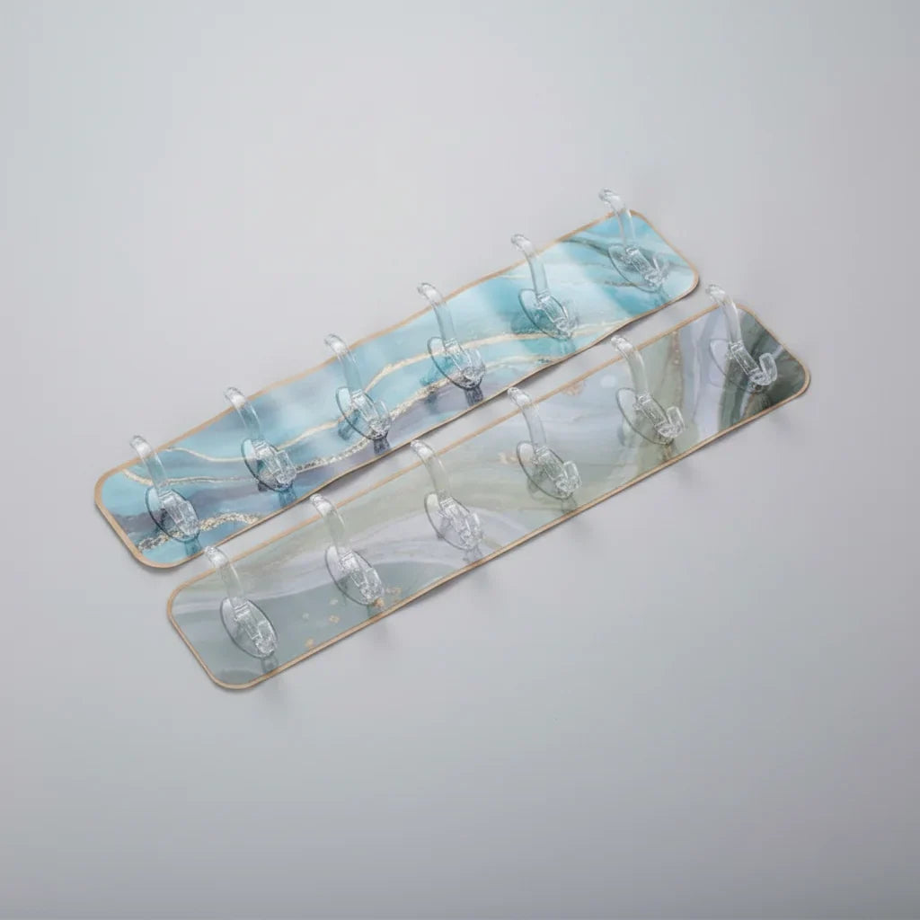 6 Hooks Self-Adhesive Hook Wall Hanger Marble Patterned Transparent - Buy Online in Pakistan at Cosmia.pk