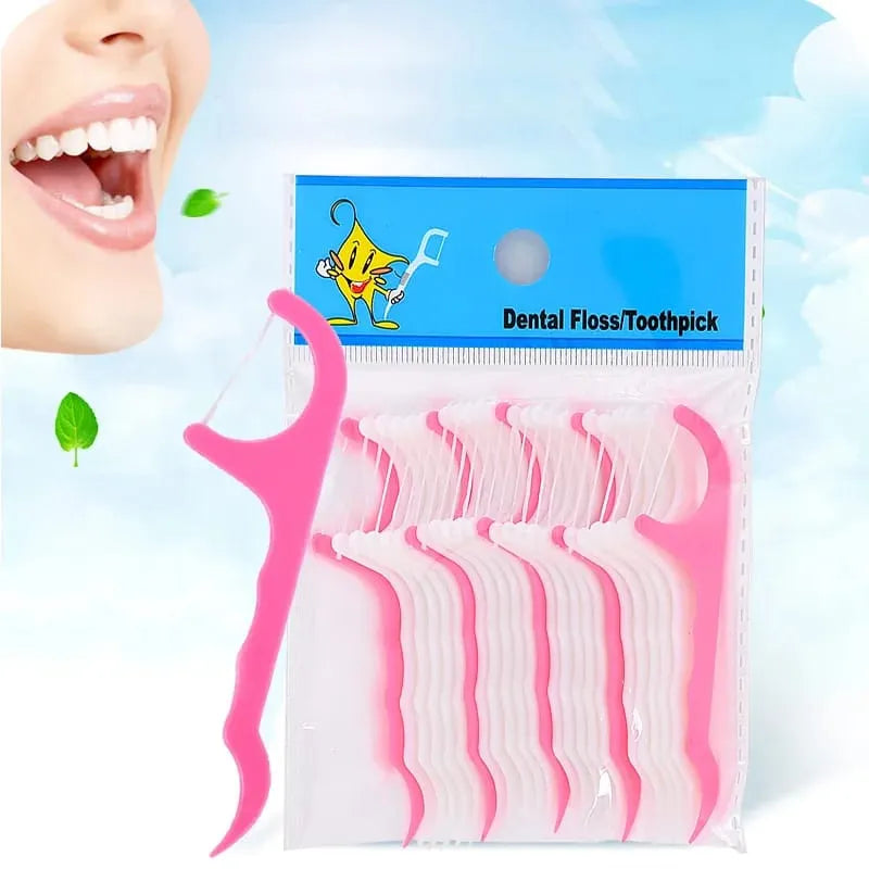 Disposable Floss Dental Cleaning Toothpick Stick - 25pcs - Buy Online in Pakistan at Cosmia.pk