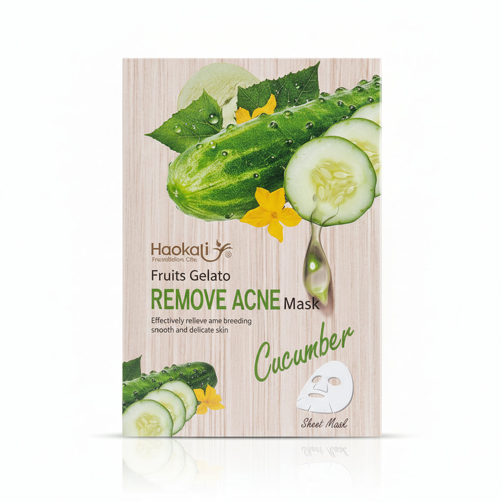 Haokali Fruits Gelato Remove Acne Cucumber Sheet Mask - 10 PCS - Buy Online in Pakistan at Cosmia.pk