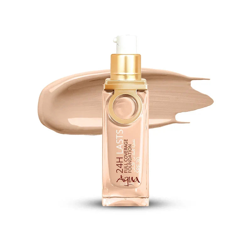 Aqua Color 24H Last Full Coverage Foundation - 25ml - Buy Online in Pakistan at Cosmia.pk