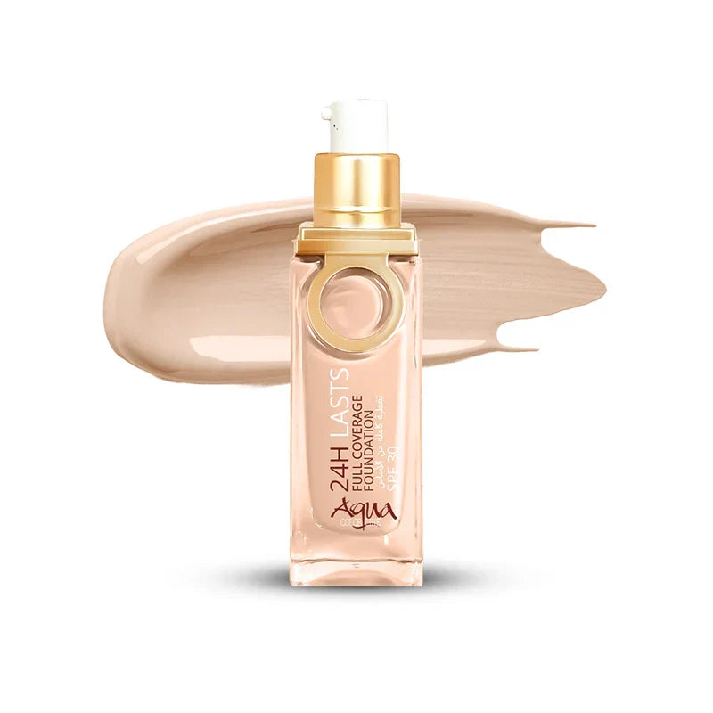 Aqua Color 24H Last Full Coverage Foundation - 25ml - Buy Online in Pakistan at Cosmia.pk
