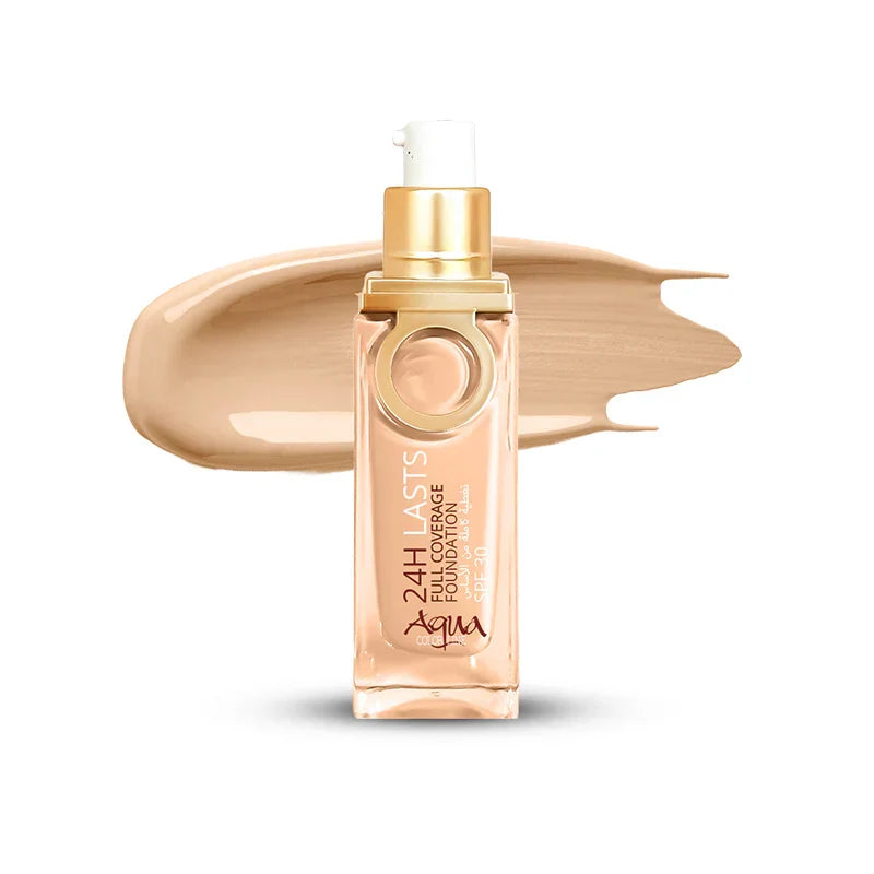 Aqua Color 24H Last Full Coverage Foundation - 25ml - Buy Online in Pakistan at Cosmia.pk