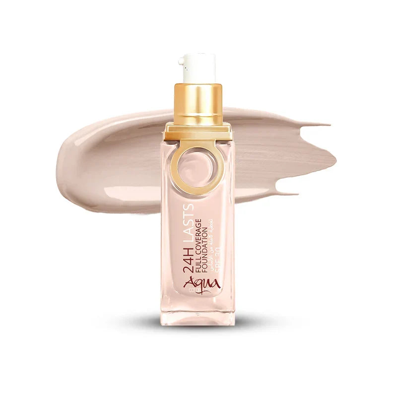 Aqua Color 24H Last Full Coverage Foundation - 25ml - Buy Online in Pakistan at Cosmia.pk