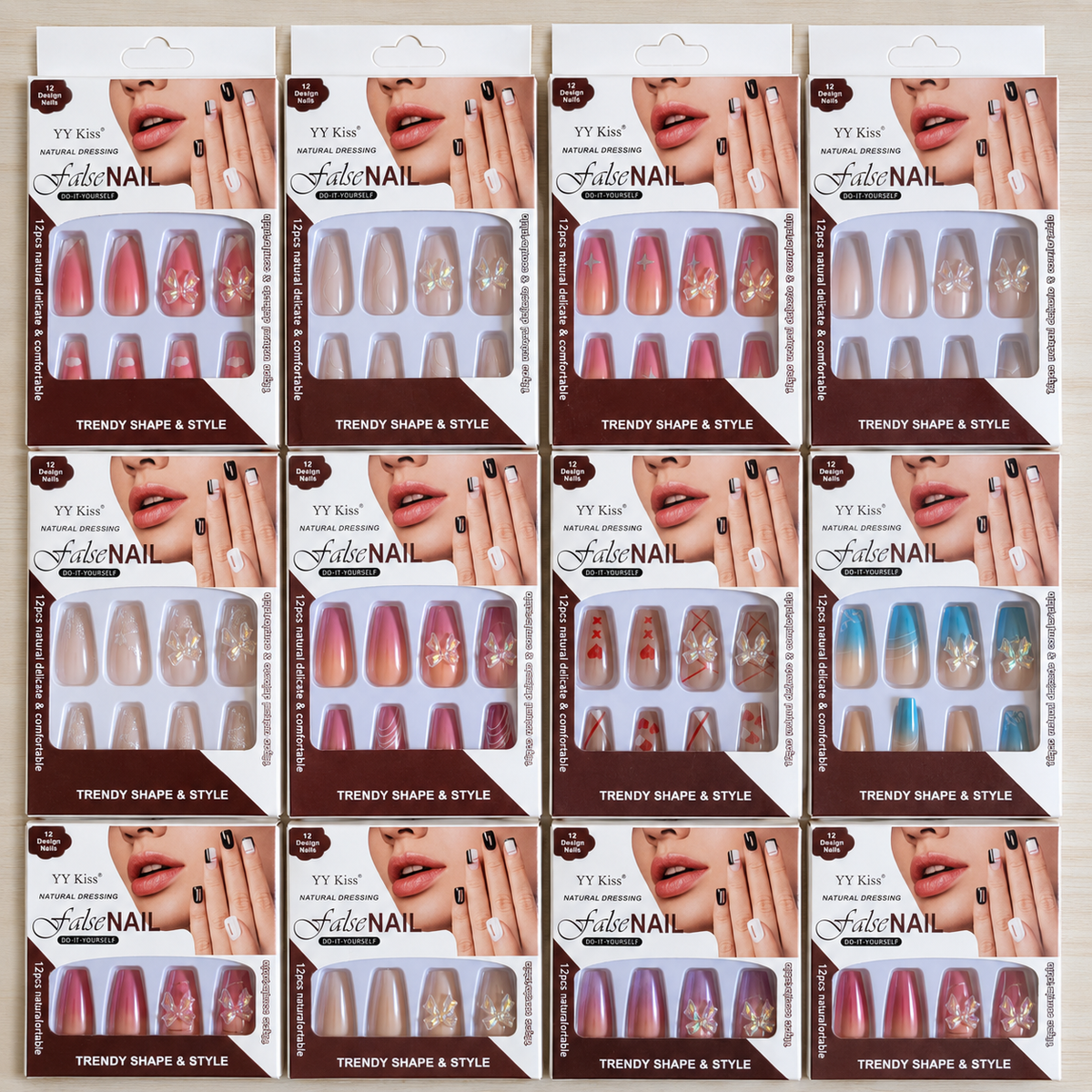YY Kiss Luxury False Nail – 12Pcs Trendy Press On Nails - Buy Online in Pakistan at Cosmia.pk