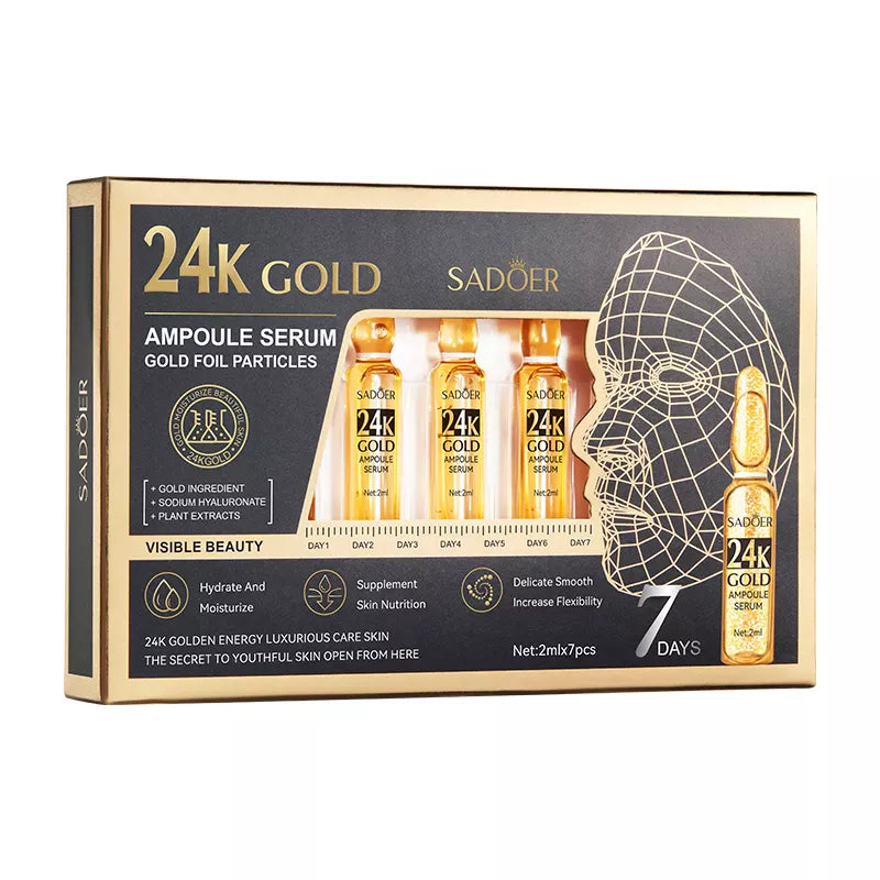 Sadoer 7Pcs Repair Tender Skin 24k Gold Ampoule Face Serum - Buy Online in Pakistan at Cosmia.pk