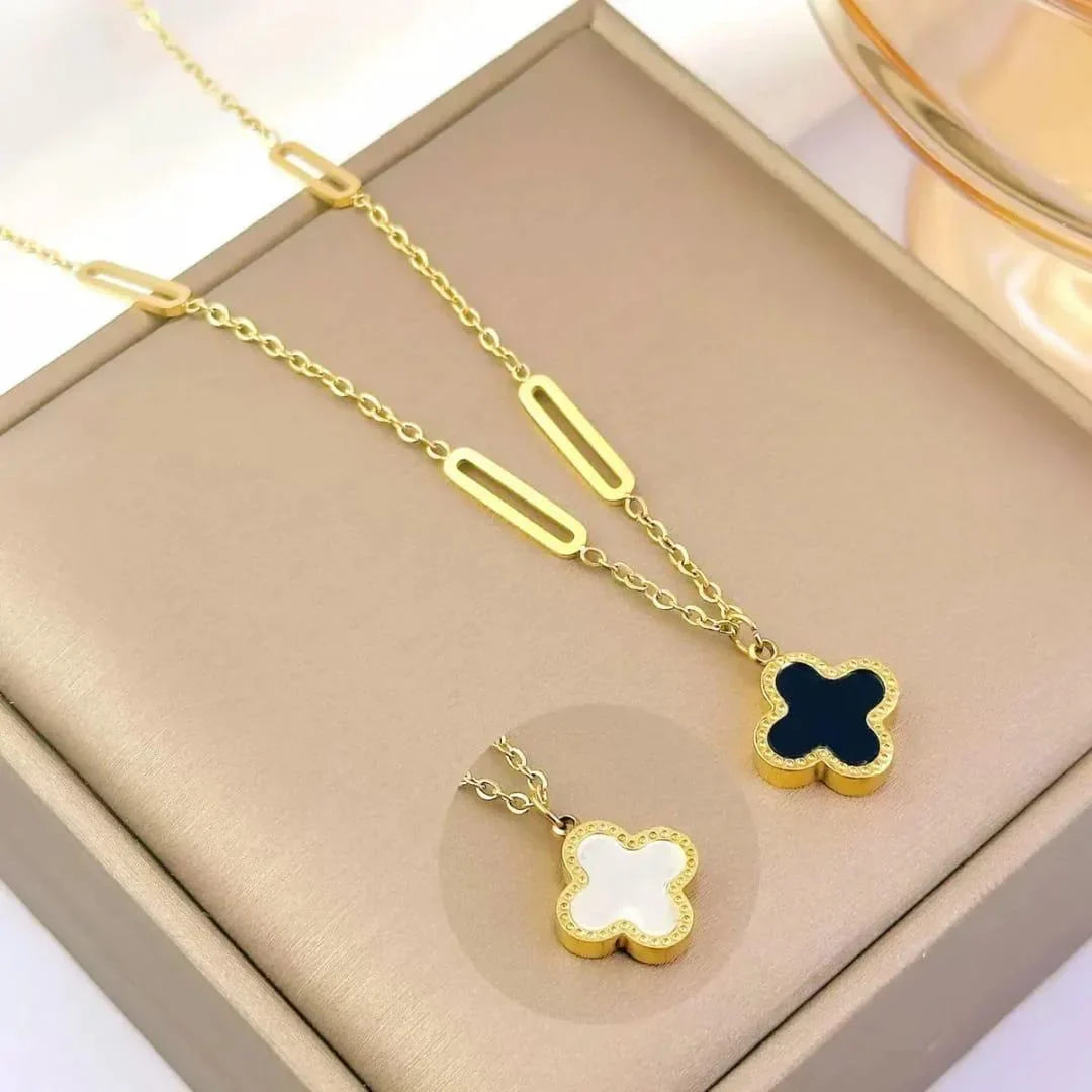Stainless Steel Clover Double Side Chain Locket – Each - Buy Online in Pakistan at Cosmia.pk