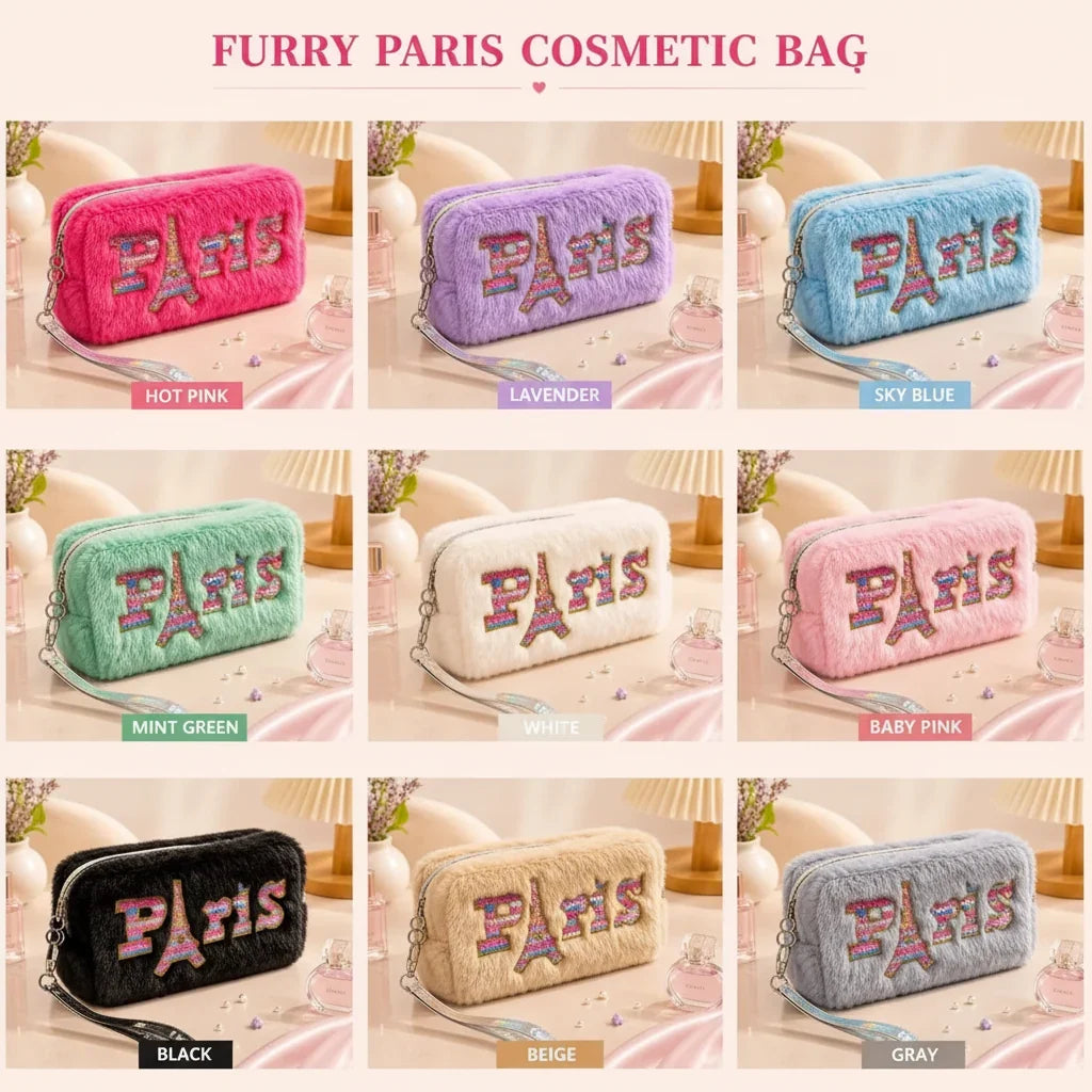 Cute Fluffy Makeup Organizer Pouch – Each - Buy Online in Pakistan at Cosmia.pk