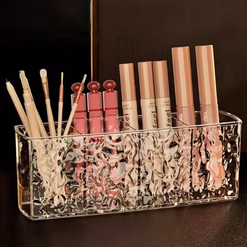 4 Grid Makeup Brush Pen Holder Multi Compartment Rippled Divided - Buy Online in Pakistan at Cosmia.pk