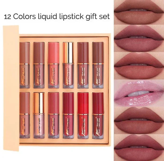 2 In 1 Nude Deal 12 Pcs Matte Lipgloss Set + Nude Palette 18 Colors - Buy Online in Pakistan at Cosmia.pk
