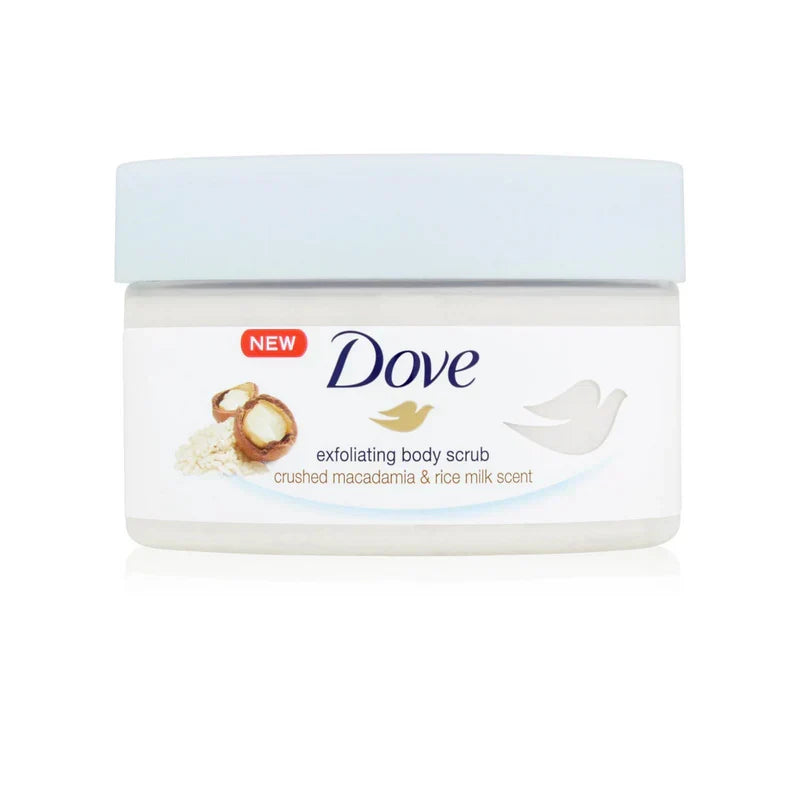 Dove Crushed Macadamia & Rice Milk Body Scrub - 225ml - Buy Online in Pakistan at Cosmia.pk