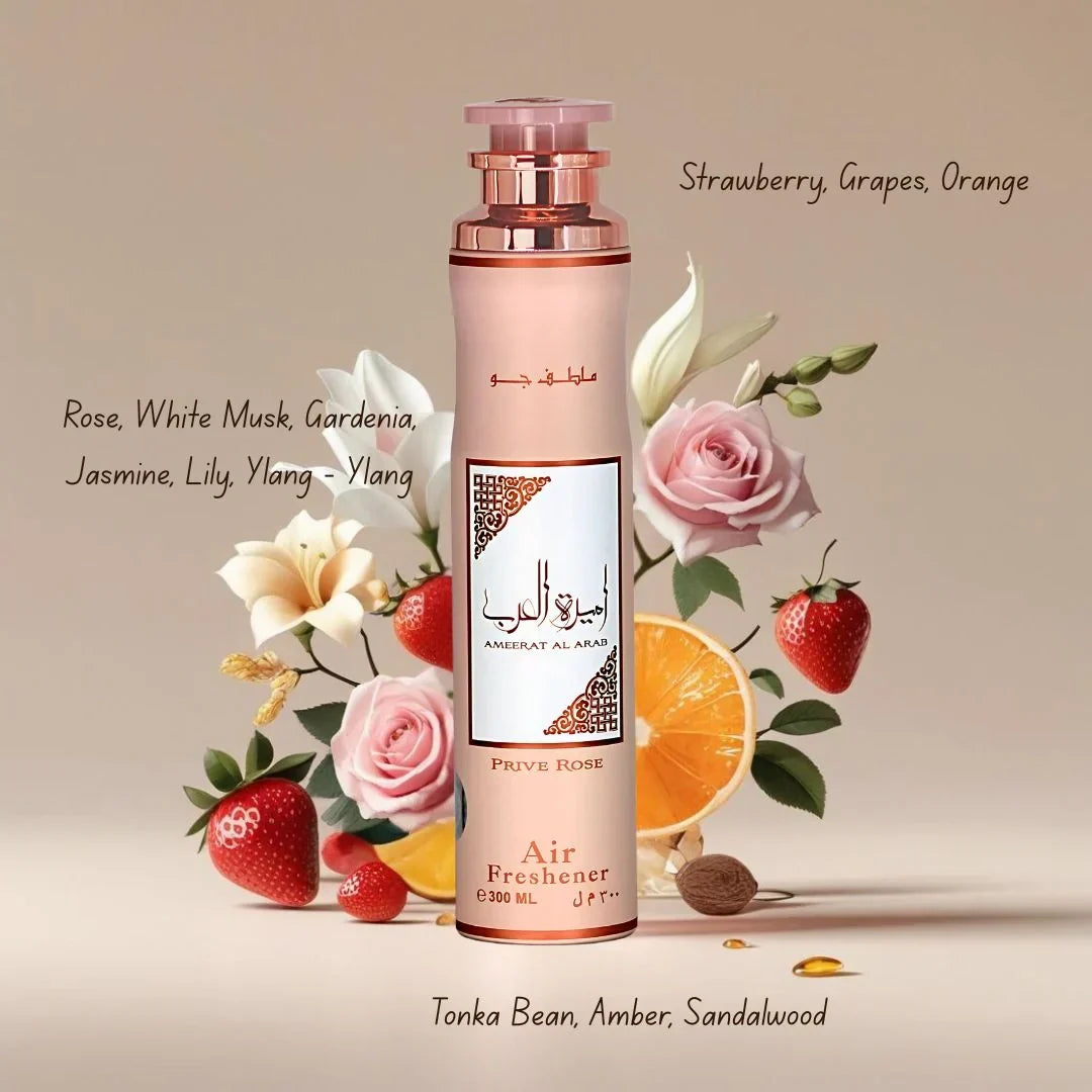 Lattafa Asdaaf Ameerat Al Arab Prive Rose Air Freshener - 300ml - Buy Online in Pakistan at Cosmia.pk