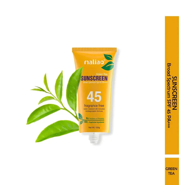 Maliao Green Tea Sunscreen SPF 45 PA+++ - 100g - Buy Online in Pakistan at Cosmia.pk