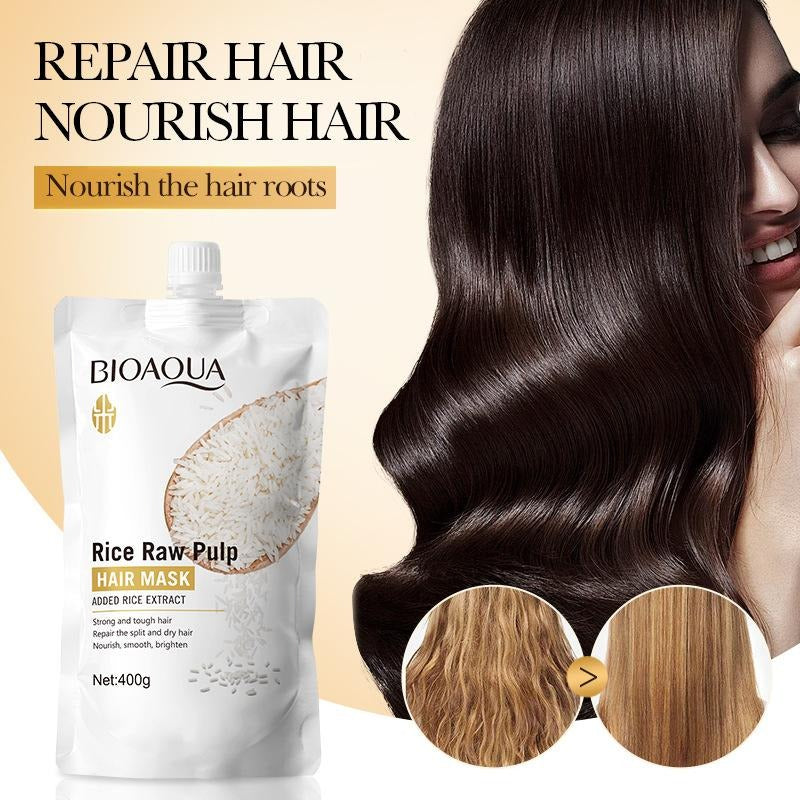 Bioaqua Rice Raw Pulp Hair Mask - 400g - image 2