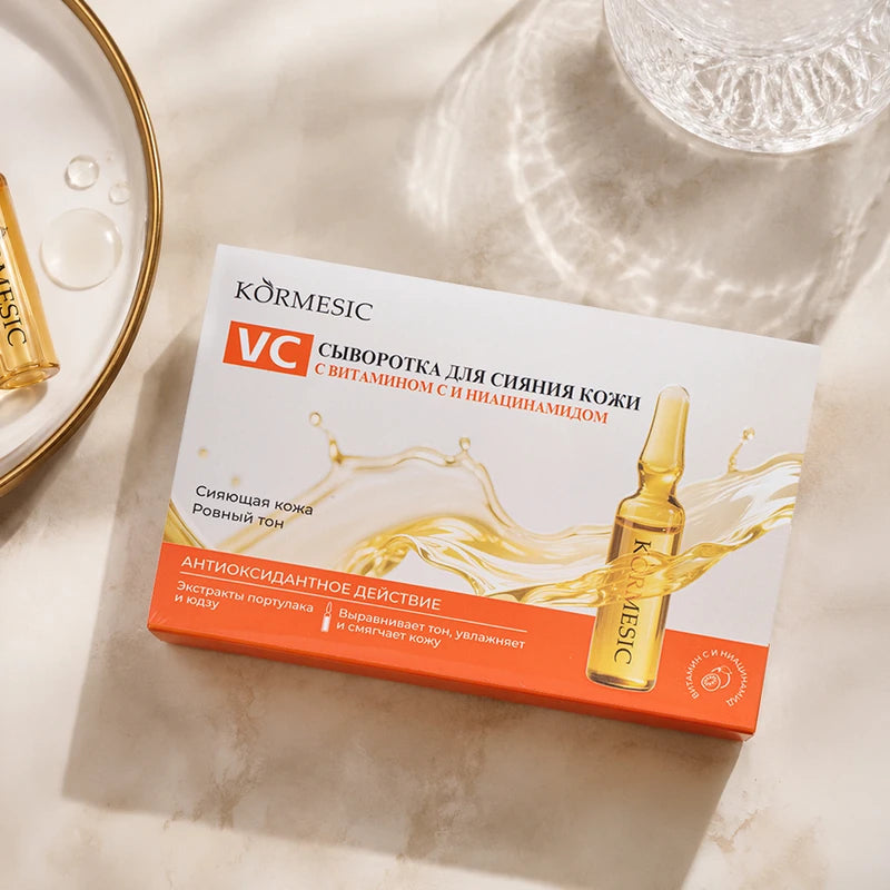 Kormesic VC Niacinamide Whitening Serum Ampoules 2ml x 7 box lifestyle shot - vitamin C brightening ampoule serum