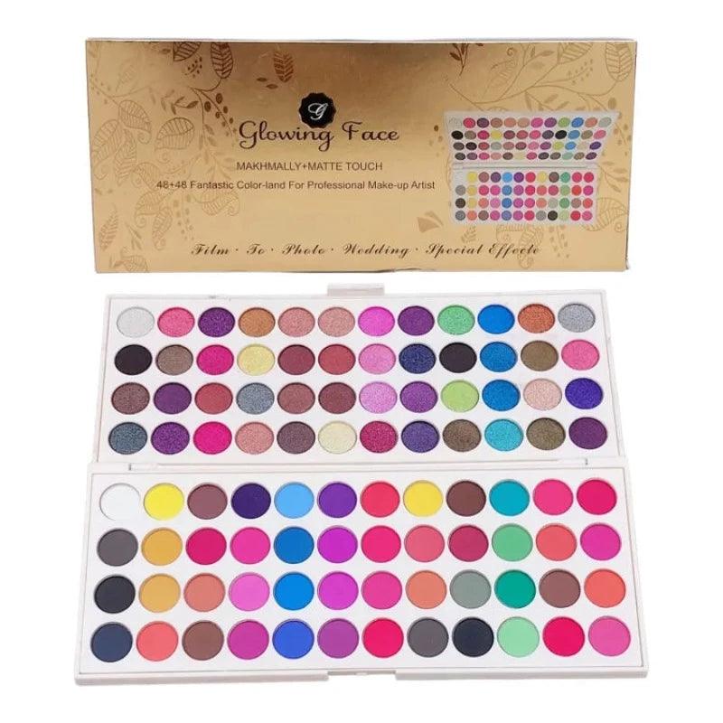 Glowing face 96 colour eyeshade kit - Buy Online in Pakistan at Cosmia.pk