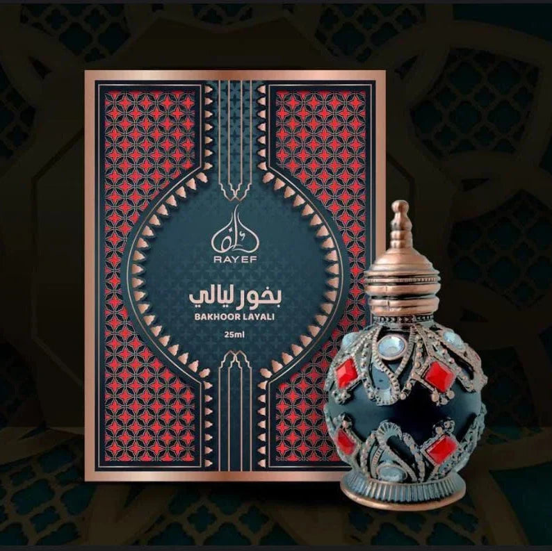 Rayef Bakhoor Layali Concentrated Perfume Oil – 25 ml - Buy Online in Pakistan at Cosmia.pk