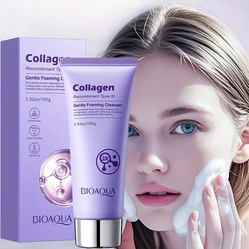 BioAqua Recombinant Type III Collagen Gentle Foaming Cleanser - 100g - Buy Online in Pakistan at Cosmia.pk
