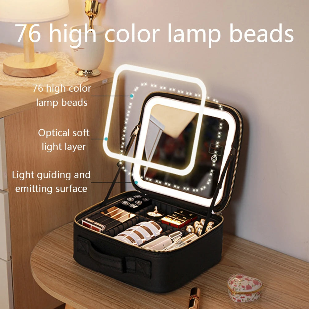 Smart Led Makeup Bag With Mirror Lights - Buy Online in Pakistan at Cosmia.pk