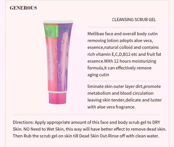 Face and Body Brightening & Exfoliating Cleansing Scrub Gel - Buy Online in Pakistan at Cosmia.pk