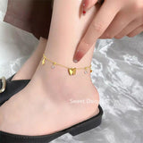 Gold butterfly anklet for women - 316L stainless steel ankle bracelet with zircon crystals