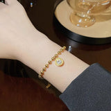 roman numeral zircon bracelet worn on wrist - side view