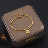 316L Stainless Steel Gold Roman Numeral Zircon Bracelet for Women - Buy Online in Pakistan at Cosmia.pk