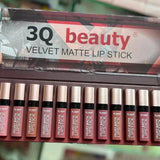 3Q Beauty Velvet Matte Lipstick Set of 12 - Buy Online in Pakistan at Cosmia.pk