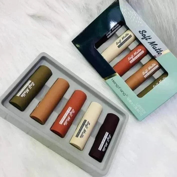 5Pcs Heng Fang Soft Matte Lipstick - Buy Online in Pakistan at Cosmia.pk