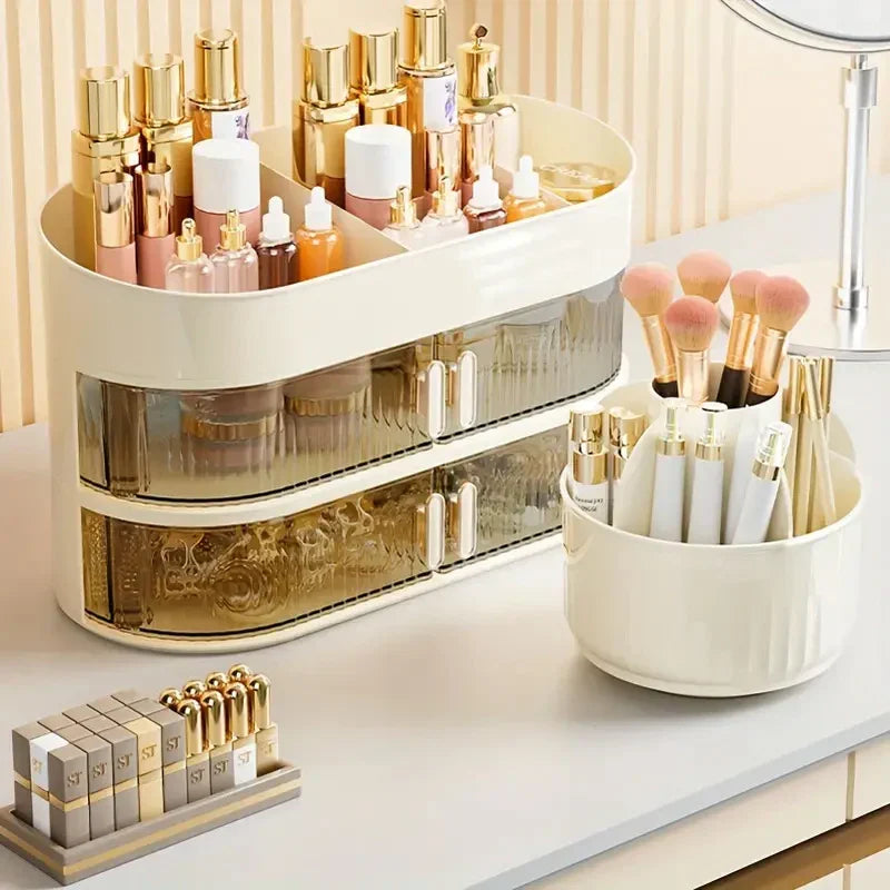 3-Layer Cosmetic Storage Organizer with Drawer - Buy Online in Pakistan at Cosmia.pk
