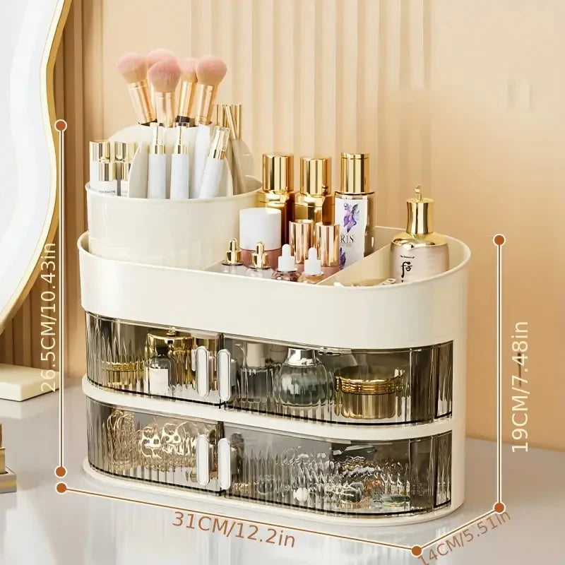 3-Layer Cosmetic Storage Organizer with Drawer - Buy Online in Pakistan at Cosmia.pk